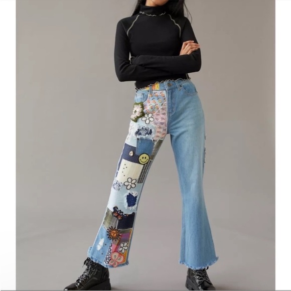 BDG URBAN OUTFITTERS PATCHWORK JEANS SIZE 27 - Picture 1 of 11